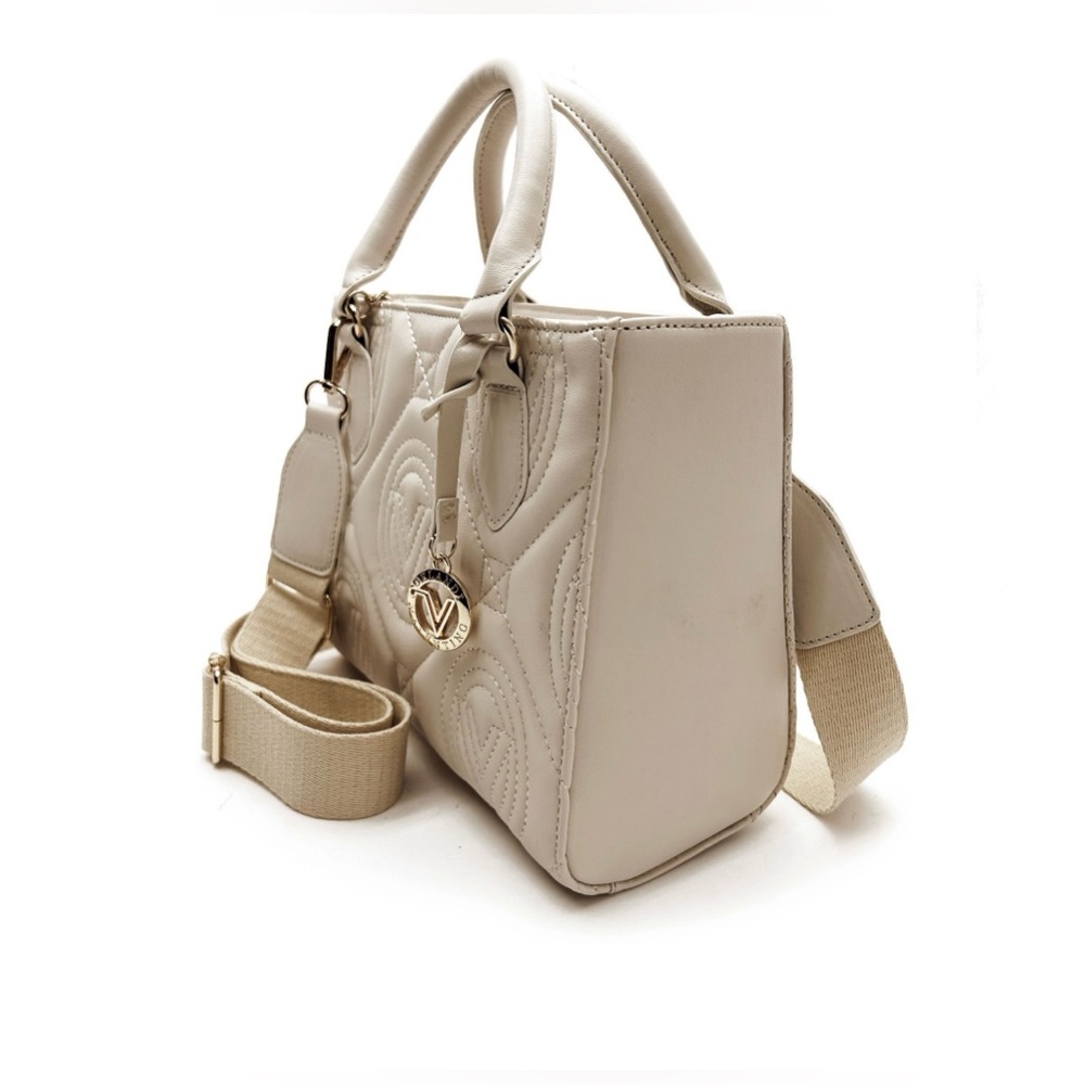 Valentino Orlandi Quilted Tote Bag Taupe. Vegan Leather. NWT Sealed. - Picture 3 of 5